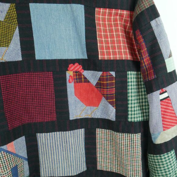Handmade Large Patchwork Quilt Coat Jacket Cottagecore Grannycore Farmcore Boho - Picture 10 of 11